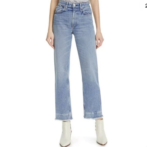 Rag & Bone Ruth Super High-Rise Straight Leg Size 28 Zipper Closure Medium Wash - Picture 4 of 16